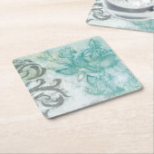 Bloemspuit II Vierkante Kartonnen Onderzetter (Schuin)