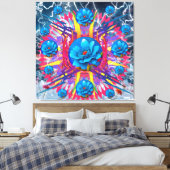 bloemster canvas afdruk (Insitu (Slaapkamer))