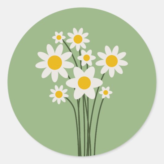 Bloemsticker - Bloei & Plak Ronde Sticker (Voorkant)