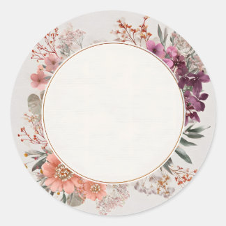 Bloemsticker – Mooie Botanische Bloemendesign Ronde Sticker
