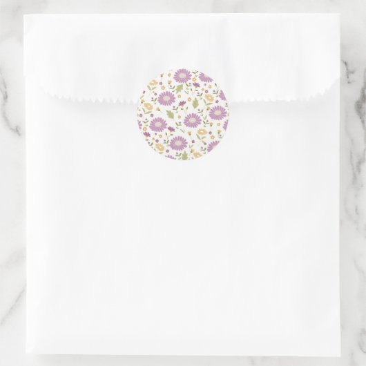 Bloemsticker ronde sticker (Tas)
