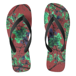 Bloemstof, Rood Teenslippers