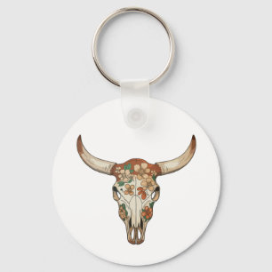 Bloemstreek Western Koeien Schedel Bloem Cowboy Sleutelhanger