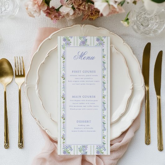 Bloemstreep Cottage Bruiloft Menu