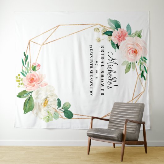 Bloemstuk Bruiloft Feest Achtergrond, Photo Booth Wandkleed (In Situ (horizontaal))