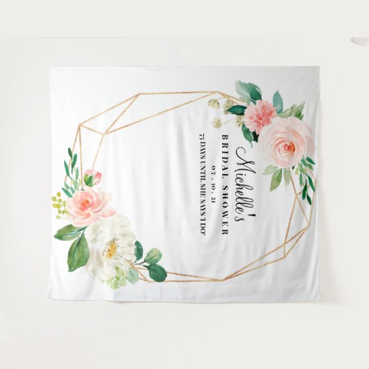 Bloemstuk Bruiloft Feest Achtergrond, Photo Booth Wandkleed (Voorkant (horizontaal))