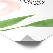 Bloemstuk Bruiloft Zitplaatskaart Roze Poster (Hoek)