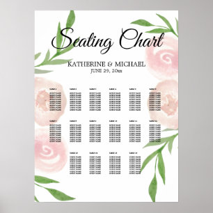 Bloemstuk Bruiloft Zitplaatskaart Roze Poster