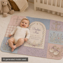 Bloemstuk Doop Baby Naam Nursery Deken