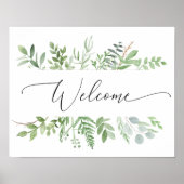 Bloemstuk Groen Welkomstbord Bruiloft of Feest Poster (Voorkant)