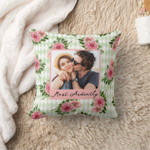 Bloemstuk Koppel Foto Script Liefdescitaat Kussen