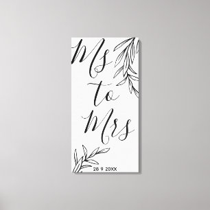 Bloemstuk Mevr tot Mevrouw bruiloft Canvas Print