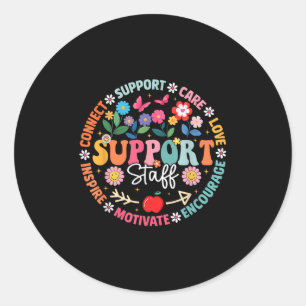Bloemstuk ondersteuning personeel waardering week ronde sticker
