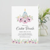 Bloemstuk Pasen Brunch Uitnodiging (Staand voorkant)