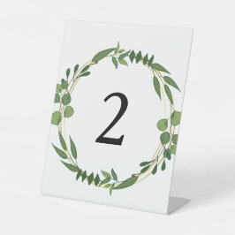Bloemstuk tafel nummers reclamebord met voetstuk