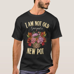 Bloemstuk voor tuinman 50e & 60e verjaardagsvierin t-shirt