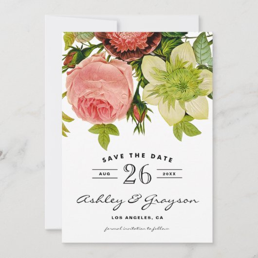 Bloemstukken Save the Date Aankondiging (Voorkant)