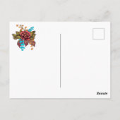 Bloemsuiker schedel Día de los Muertos Engels Briefkaart (Achterkant)