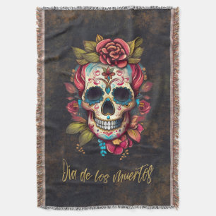 Bloemsuiker schedel Día de los Muertos Spaans Deken