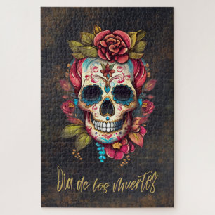 Bloemsuiker schedel Día de los Muertos Spaans Legpuzzel