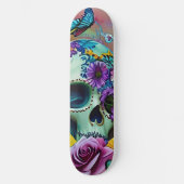 Bloemsuiker schedel Modern ontwerp Skateboard (Voorkant)