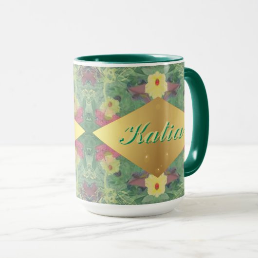 Bloemsymmetrie met naam Mok (Voorkant rechts)