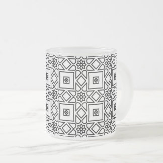 Bloemtegel Geometrisch Patroon Koffie Matglas Koffiemok