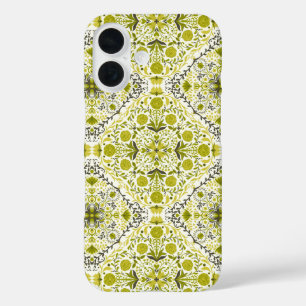 Bloemtegels in groen iPhone 16 hoesje