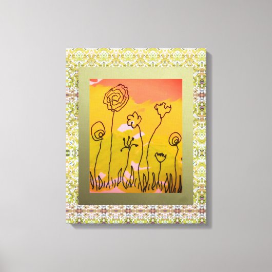 Bloemtekening Canvas Afdruk (Voorkant)