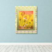 Bloemtekening Canvas Afdruk (Insitu (Houten vloer))