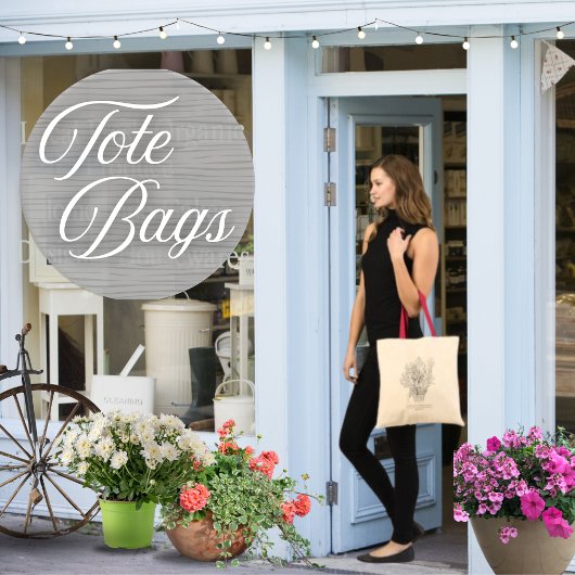 Bloemtekening Schrift Tote Bag