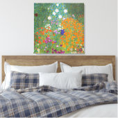 Bloemtuin (door Gustav Klimt) Canvas Afdruk (Insitu (Slaapkamer))