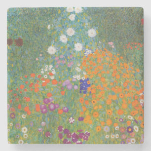 Bloemtuin (door Gustav Klimt) Stenen Onderzetter