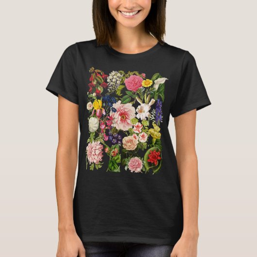  bloemtuin elegant botanisch t-shirt (Voorkant)