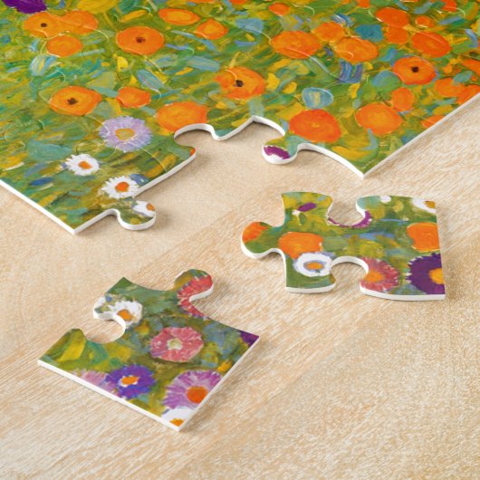 Bloemtuin van Gustav Klimt Floral Legpuzzel (Zijkant)