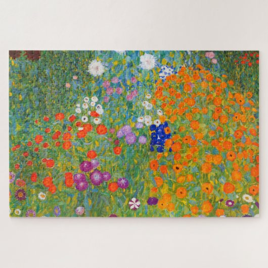 Bloemtuin van Gustav Klimt Legpuzzel (Horizontaal)