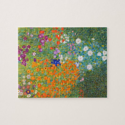 Bloemtuin van Gustav Klimt Legpuzzel (Horizontaal)