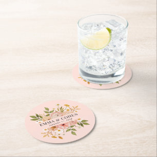 bloemtuinen voor bruiloft ronde kartonnen onderzetter