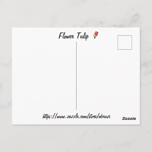 bloemtulp briefkaart (Achterkant)