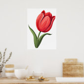 bloemtulp poster (Keuken)