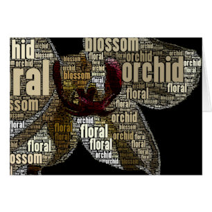 Bloemtypografie Collage op Zwarte Sjabloon Binnen