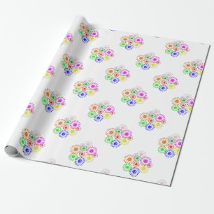 Bloemuitbarsting in distress cadeaupapier
