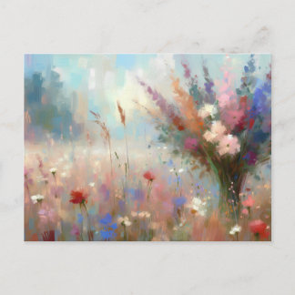 Bloemveld Natuur Scene Impressionistische Kunst Briefkaart
