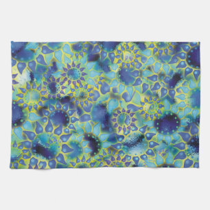 Bloemventilatoren met ventilator blauw theedoek