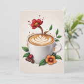 Bloemverjaardag brunch uitnodiging (Staand voorkant)