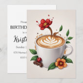 Bloemverjaardag brunch uitnodiging (Voorkant / Achterkant)