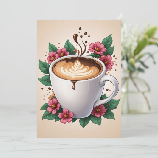 Bloemverjaardag brunch uitnodiging (Staand voorkant)