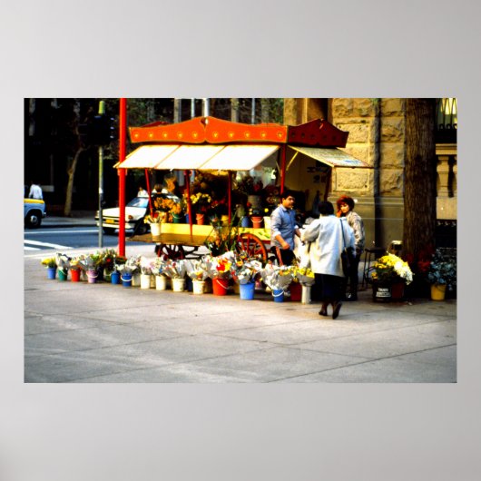 Bloemverkoper, Santiago, Chili Poster (Voorkant)