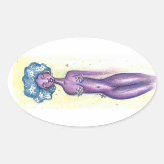 bloemvermogen ovale sticker (Voorkant)