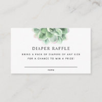 Bloemvetplant. Baby shower Luier Raffle ticket